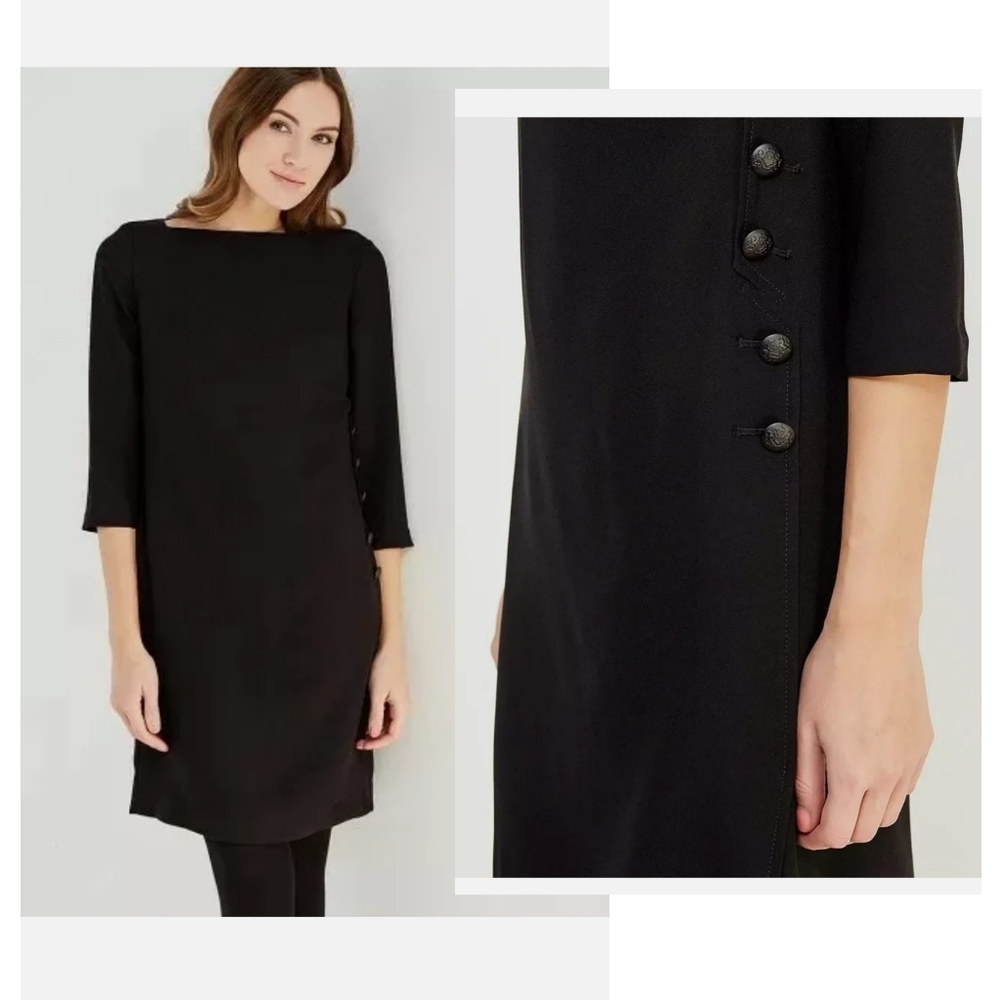 Banana Republic Boat Neck Side Button Shift Dress